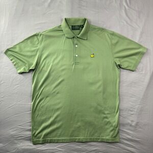 Amen Corner Masters Golf Polo Shirt L Green Pima Cotton 60s 2-Ply Mercerized